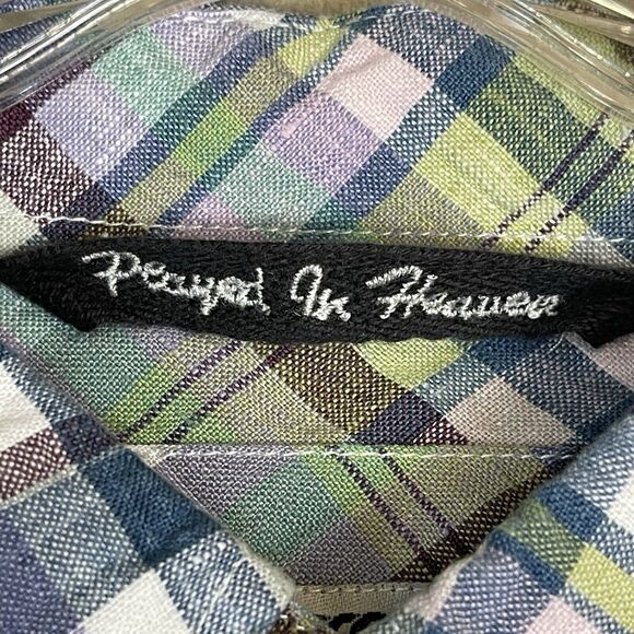 Canterbury Of New Zealand Shirt Mens 2XL Multicolor‎ Plaid Shirt Sleeve Linen - Picture 9 of 12